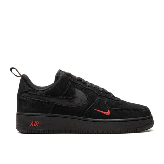 NIKE AIR FORCE 1 '07 LV8 BLACK / BLACK - LIGHT CRIMSON