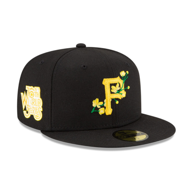 Pittsburgh Pirates MLB Side Patch Bloom Black 59FIFTY Fitted Cap - Image 2