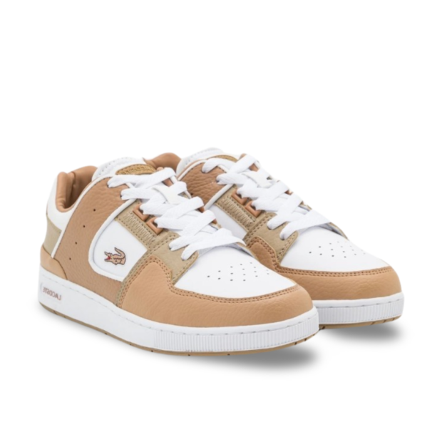 Lacoste Court Cage Athletic Shoe - Tan / White - Image 2